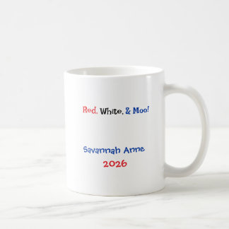 Personalized Patriotic Highland Cow Kaffeetasse
