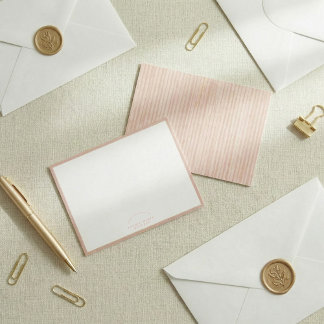 Personalized Patterned Note Card Set | Custom Name Mitteilungskarte