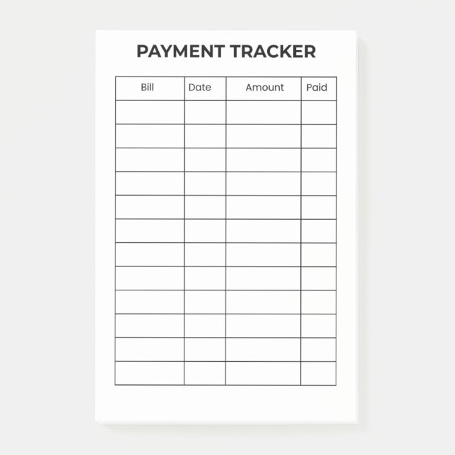 Personalized Payment Tracker  Post-it Klebezettel (Vorderseite)