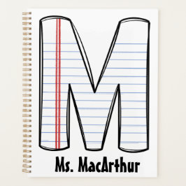 Personalized PE Teacher Planner with Initial Planer