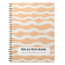 Personalized Peach Wave Patterned Notizblock