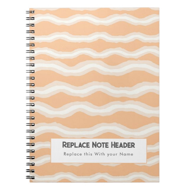 Personalized Peach Wave Patterned  Notizblock (Vorderseite)