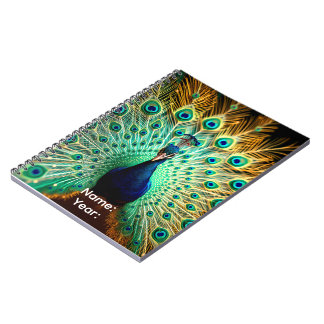 Personalized Peacock Frequencies Planner  Notizblock