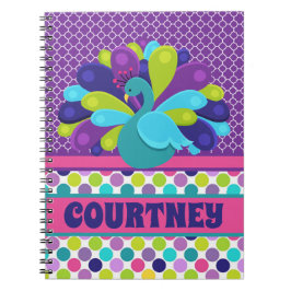 Personalized peacock Notebook and Journal Notizblock