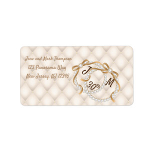 Personalized Pearl Ribbon Return Address Label Adressaufkleber