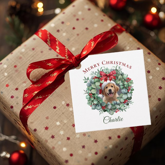 Personalized Pet Christmas with Wreath & Name Geschenkanhänger (Von Creator hochgeladen)