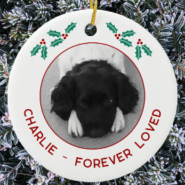 Personalized Pet Dog Memorial Christmas Photo Keramik Ornament