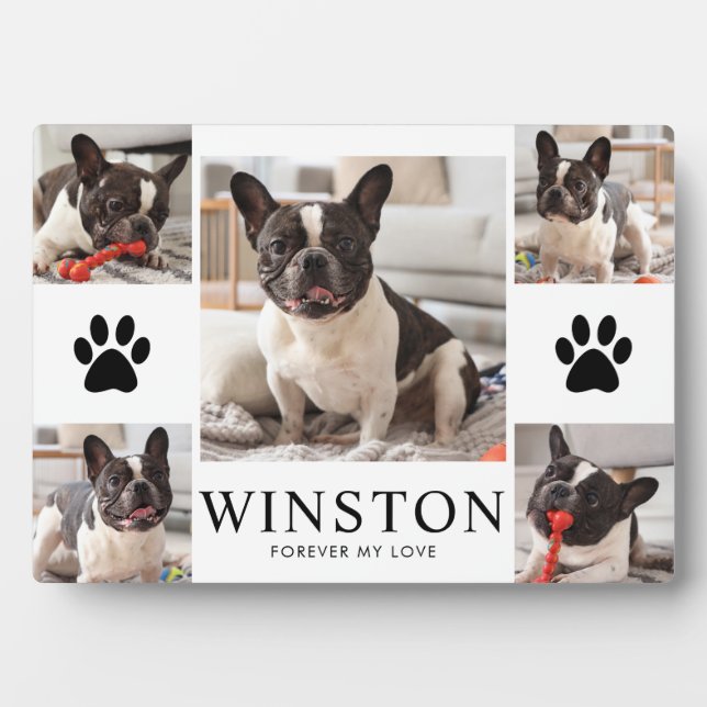 Personalized Pet Dog Memorial Keepsake Photo Fotoplatte (Vorderseite)