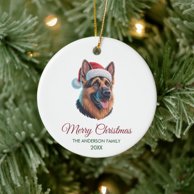 Personalized Pet German Shepherd Christmas  Keramik Ornament (Baum)