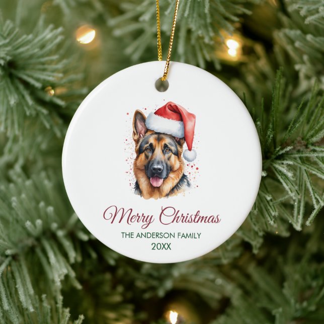 Personalized Pet German Shepherd Christmas  Keramik Ornament (Baum)