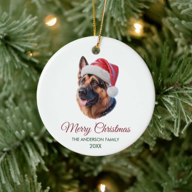 Personalized Pet German Shepherd Christmas  Keramik Ornament (Baum)
