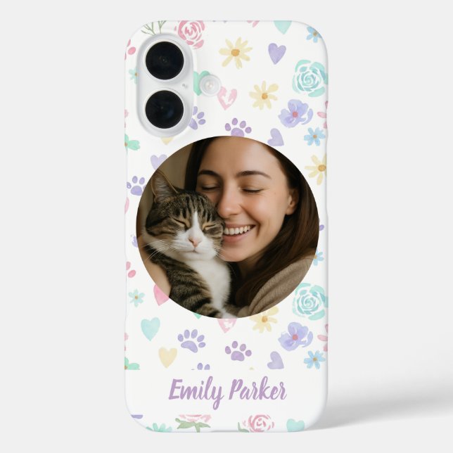 Personalized Pet Love & Pastel Whimsy  Case-Mate iPhone Hülle (Rückseite)