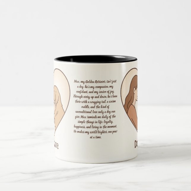 Personalized Pet Love Story Mug - Custom Bond Zweifarbige Tasse (Mittel)