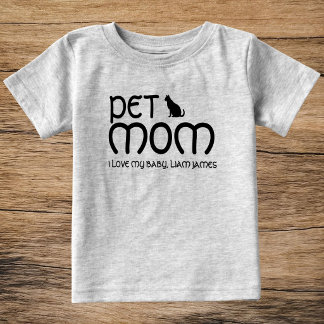 Personalized Pet Lover Cat Mom Mother's Day Baby T-shirt