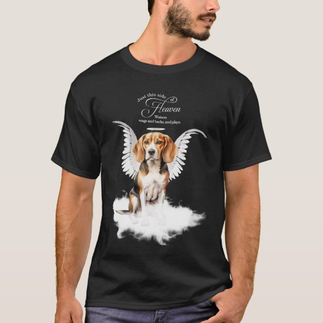 Personalized Pet Memorial Beagle Dog T-Shirt (Vorderseite)