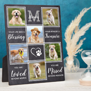 Personalized Pet Memorial Unique 6 Photo Collage Fotoplatte
