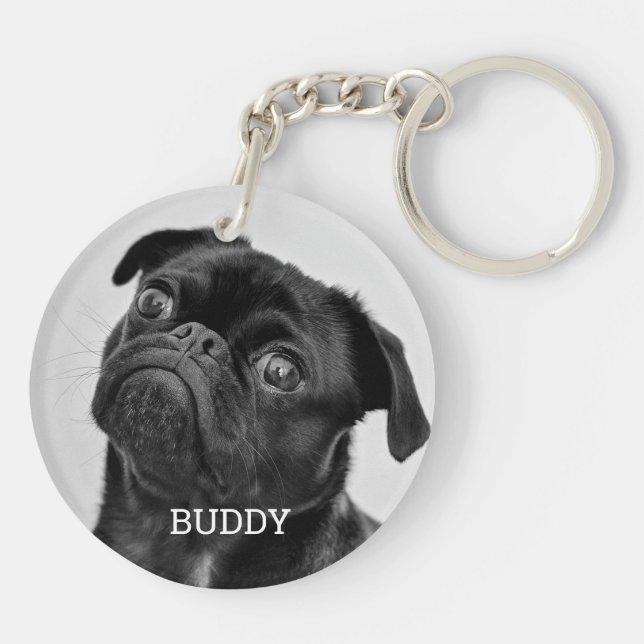 Personalized Pet Photo Dog Lover Keepsake Schlüsselanhänger (Rückseite)