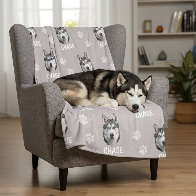 Personalized Pet Photo Name Dog  Fleecedecke (Personalized Pet Photo Name Dog Fleece Blanket)