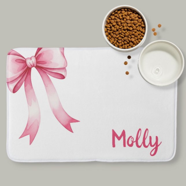  Personalized pet placemat with bow and name Badematte (Von Creator hochgeladen)