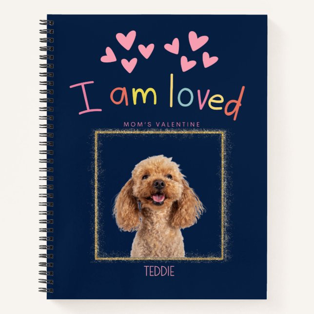 Personalized Pet Valentine with Name and Photo Notizbuch (Vorderseite)