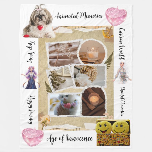 Personalized Pets & Quotes Design Fleece Blanket (Vorderseite)