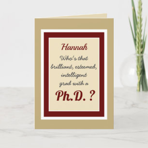 Personalized Ph.D. Congratulations card Karte