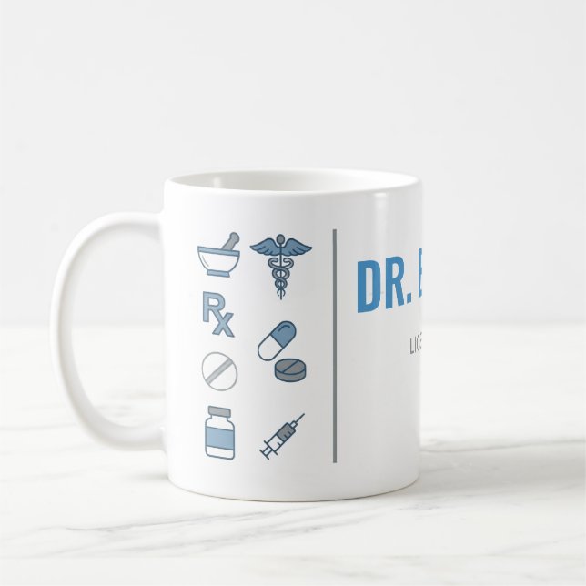 Personalized Pharmacist Mug | Modern Split Layout  Kaffeetasse (Links)