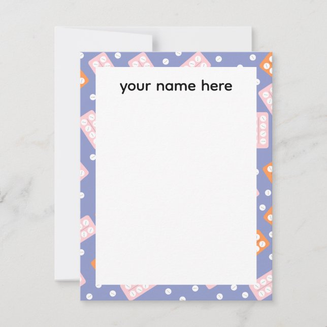 Personalized Pharmacy Tech Notecards Mitteilungskarte (Vorderseite)