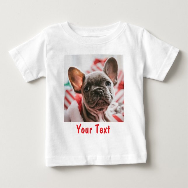 Personalized Photo and Text Funny Baby T-shirt (Vorderseite)