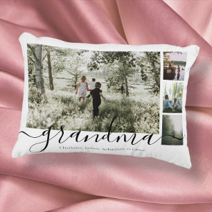 Personalized Photo and Text Photo Collage Family Dekokissen