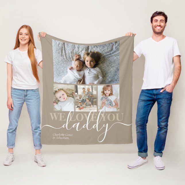 Personalized Photo and Text Photo Collage Fleecedecke (Beispiel)
