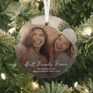 Personalized photo best friend ornament aus glas