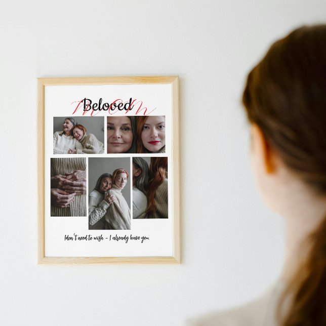 Personalized Photo Collage Gift for Mom Poster (Von Creator hochgeladen)