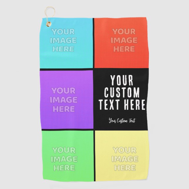 Personalized Photo Collage  Golfhandtuch (Vorderseite)