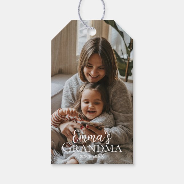 Personalized Photo & Custom Text Grandma Since -  Geschenkanhänger (Vorderseite)