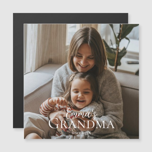 Personalized Photo & Custom Text Grandma Since -  Magnetkarte (Vorne/Hinten)