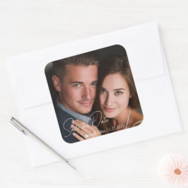 Personalized Photo & Custom Text Wedding Sticker