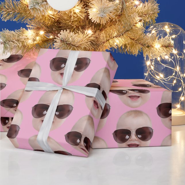 Personalized Photo Face  Gift, Birthday Christmas  Geschenkpapier (Feiertage)