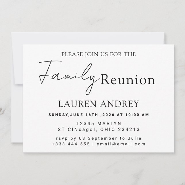 Personalized photo Family Reunion Party Invitation Einladung (Vorderseite)