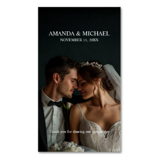 Personalized Photo Favor with Names & Wedding Date Magnetische Visitenkarte