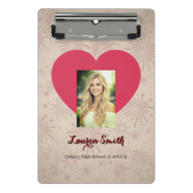 Personalized Photo Font Heart Mini Clipboard 