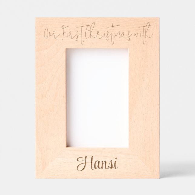 Personalized Photo Frame Pet's 1st Christmas, 4x6" Geätzte Rahmen (Vorderseite)