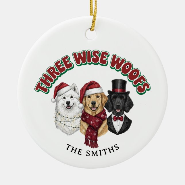 Personalized Photo Funny Dog Christmas Ornament (Vorne)