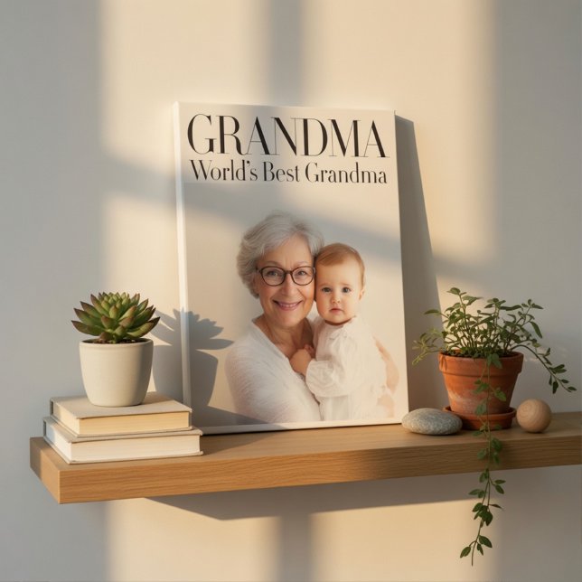 Personalized Photo Gift | World's Best Grandma Leinwanddruck (Von Creator hochgeladen)