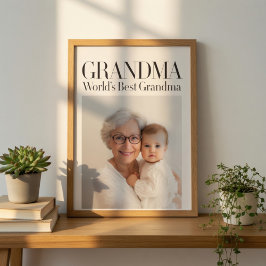 Personalized Photo Gift | World's Best Grandma Poster
