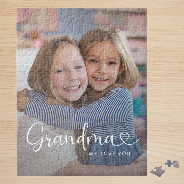 Personalized Photo Grandma We Love You Cute Heart  Puzzle (Von Creator hochgeladen)