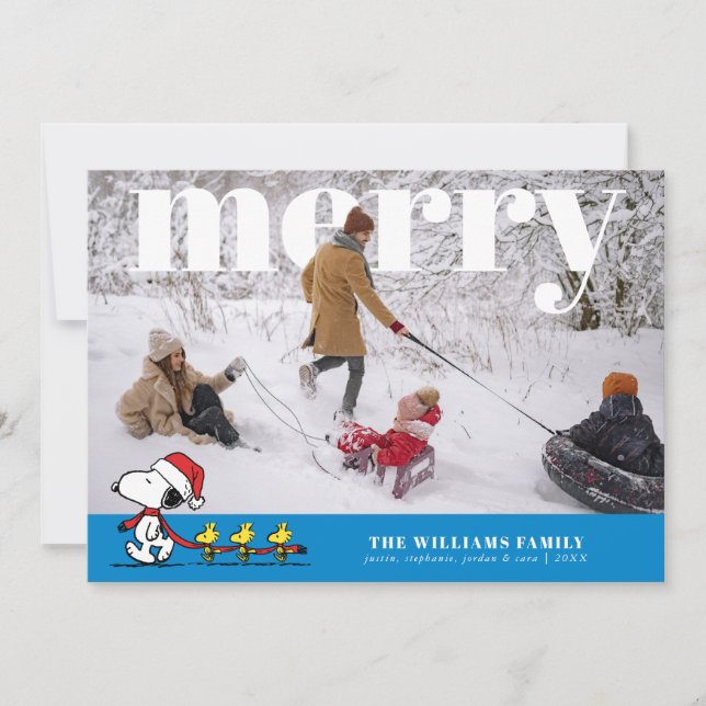 Personalized Photo Holiday Snoopy & Friends Feiertagskarte (Vorderseite)