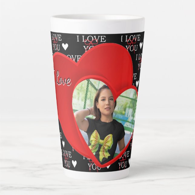Personalized Photo Love you  Milchtasse (Vorderseite)