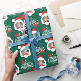 Personalized Photo Merry Christmas Geschenkpapier