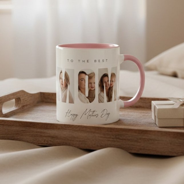 Personalized Photo MOM Mug for Mother’s Day Zweifarbige Tasse (Von Creator hochgeladen)